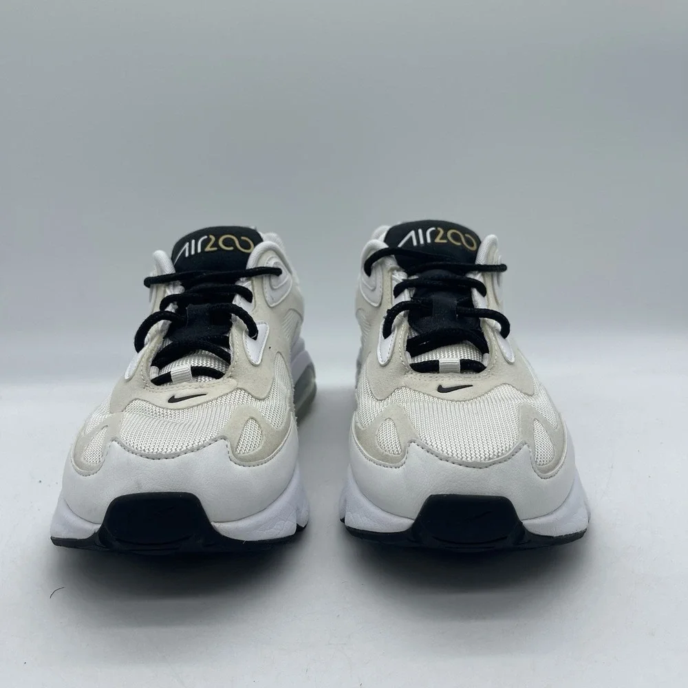 Nike Air Max 200 AT6175-102 Women's Size 10 Running Shoes 'White Metallic Gold'